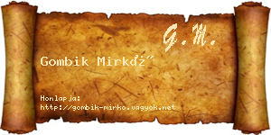 Gombik Mirkó névjegykártya